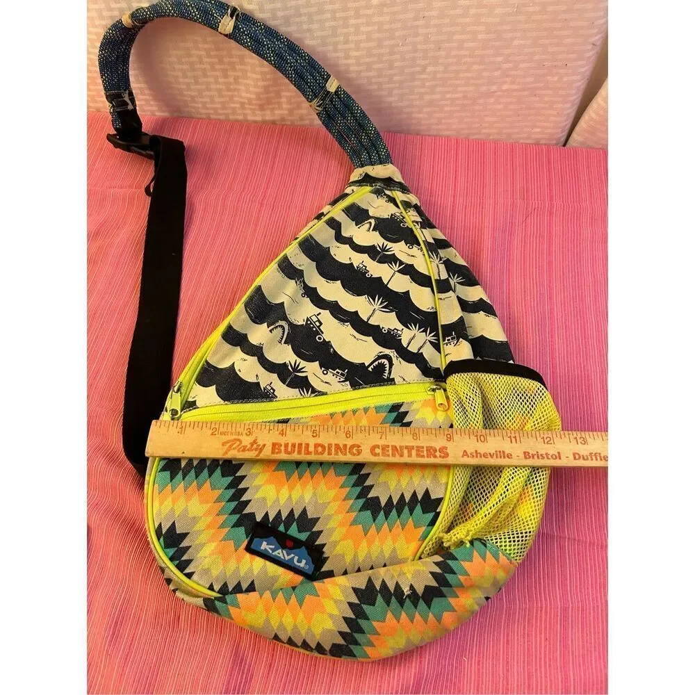Kavu bag nautical neon colors‎ big rope 18x13 crossbody